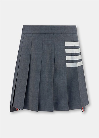 Medium Grey Pleated Mini Skirt