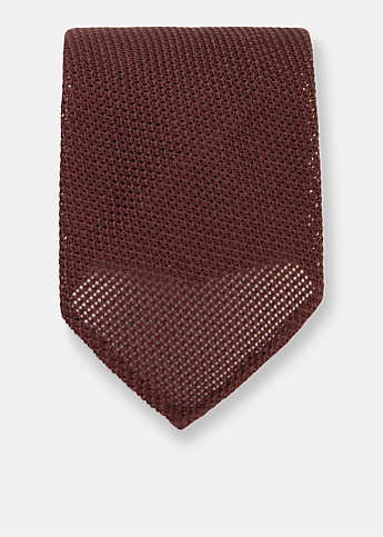 Burgundy Silk Tricot Tie