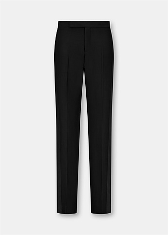 Black Silk-blend Tux Pants