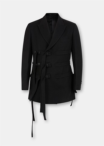 Black W-Belted Double Jacket