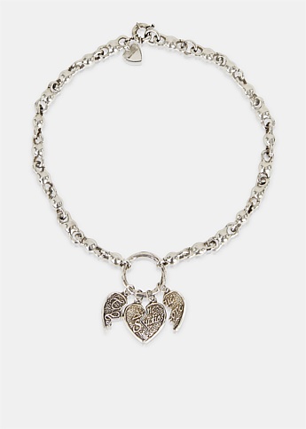 Silver Agoflus Broken Heart Necklace