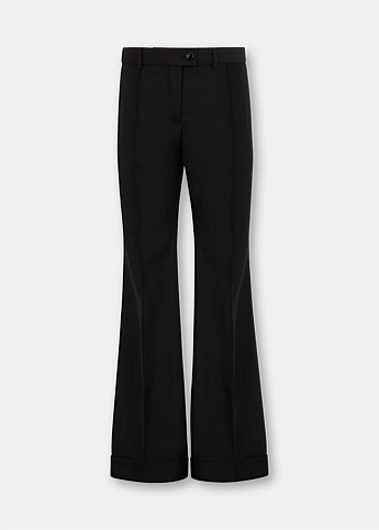 Black Tailored Flared Trousers