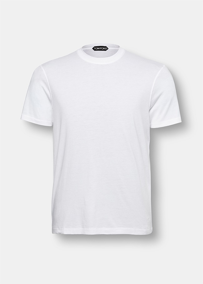 Shop Tom Ford White Crewneck T-shirt | Harrolds Australia