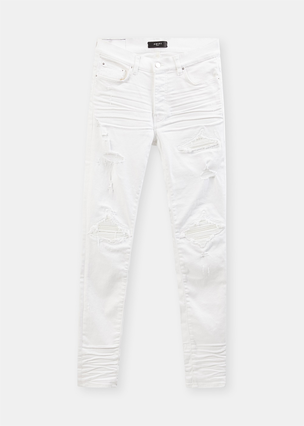 Shop AMIRI White MX1 Distressed Skinny Jeans | Harrolds Australia
