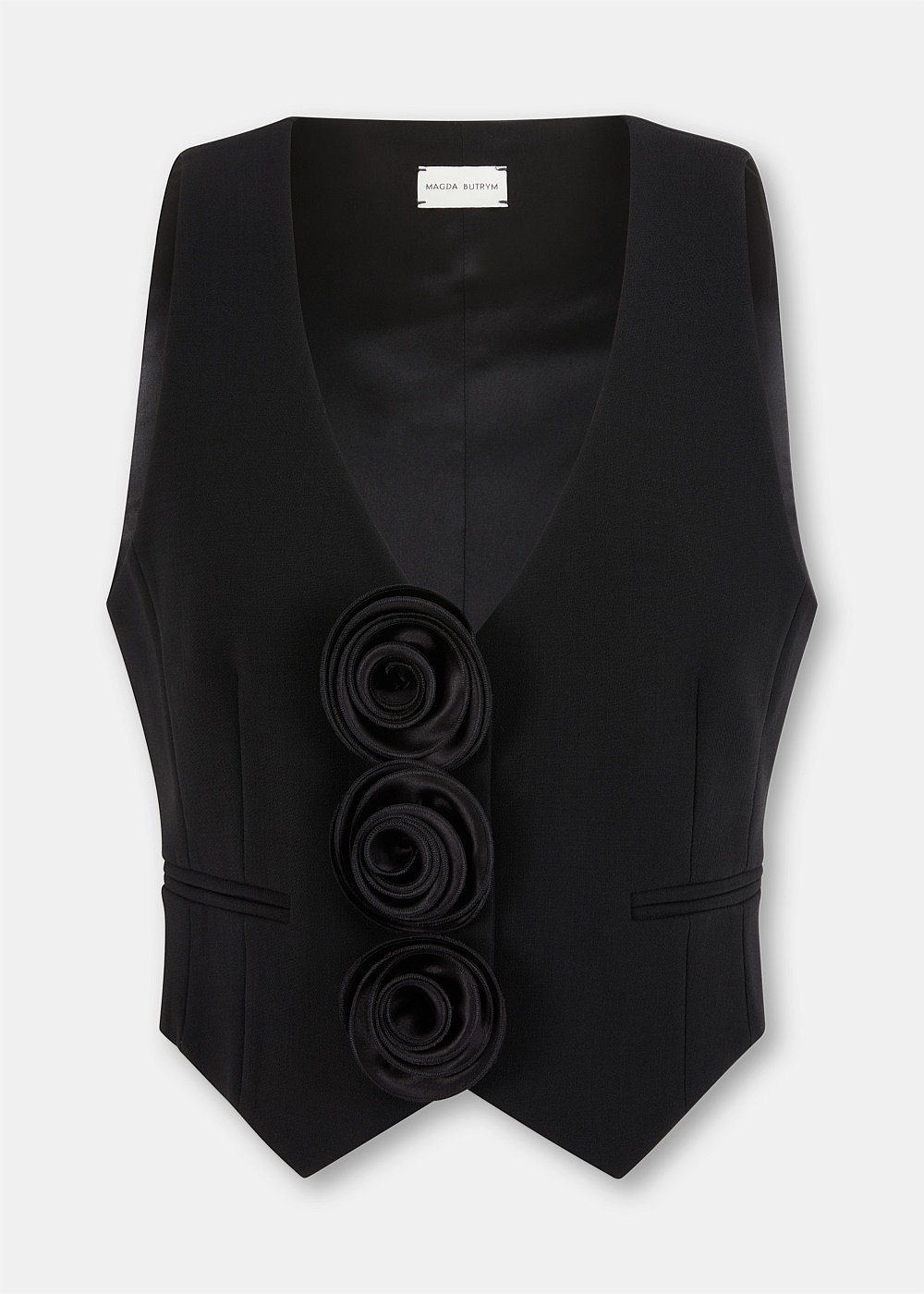 Shop Magda Butrym Black Flower Embellished Vest | Harrolds Australia
