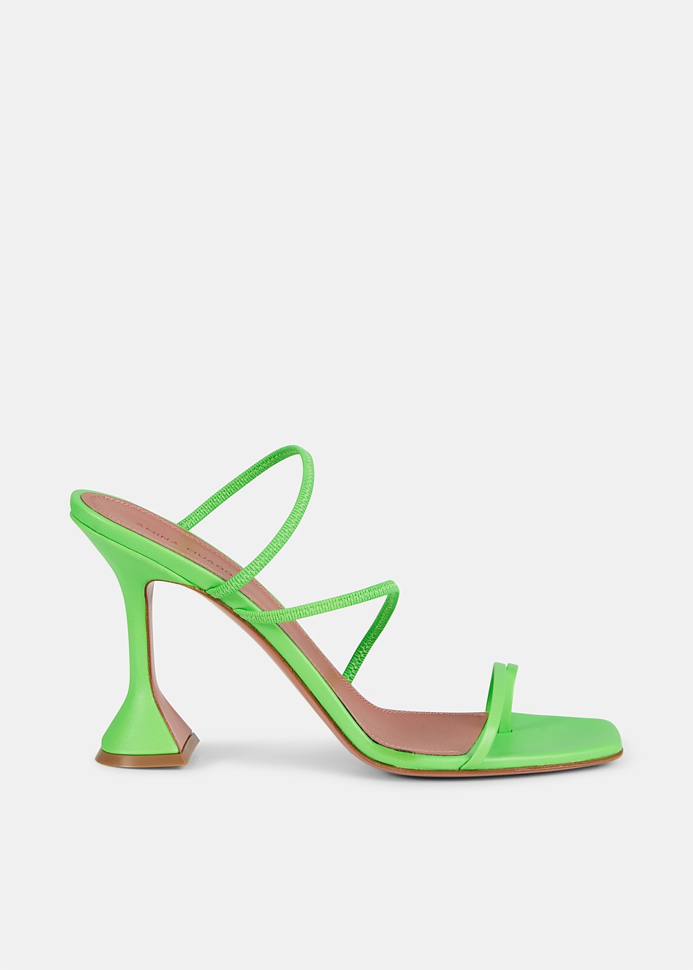 Shop Amina Muaddi Neon Green Naima Strappy Sandals | Harrolds Australia