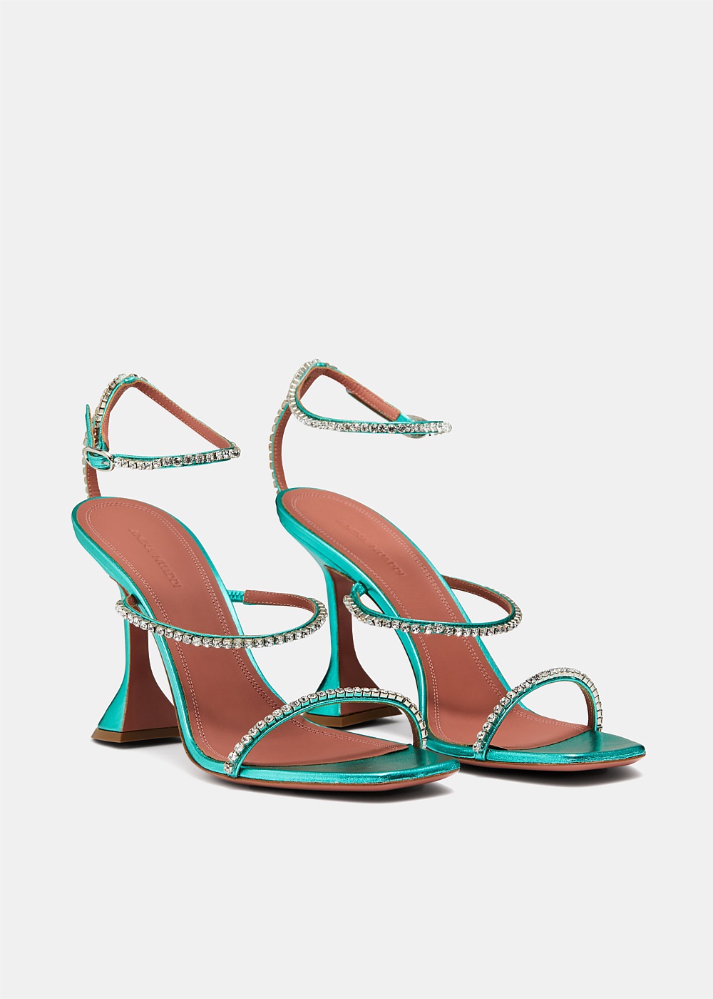 Shop Amina Muaddi Gilda Crystal Embellished Sandals | Harrolds Australia
