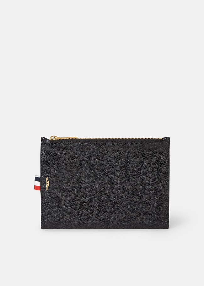 Large Black Leather Clutch