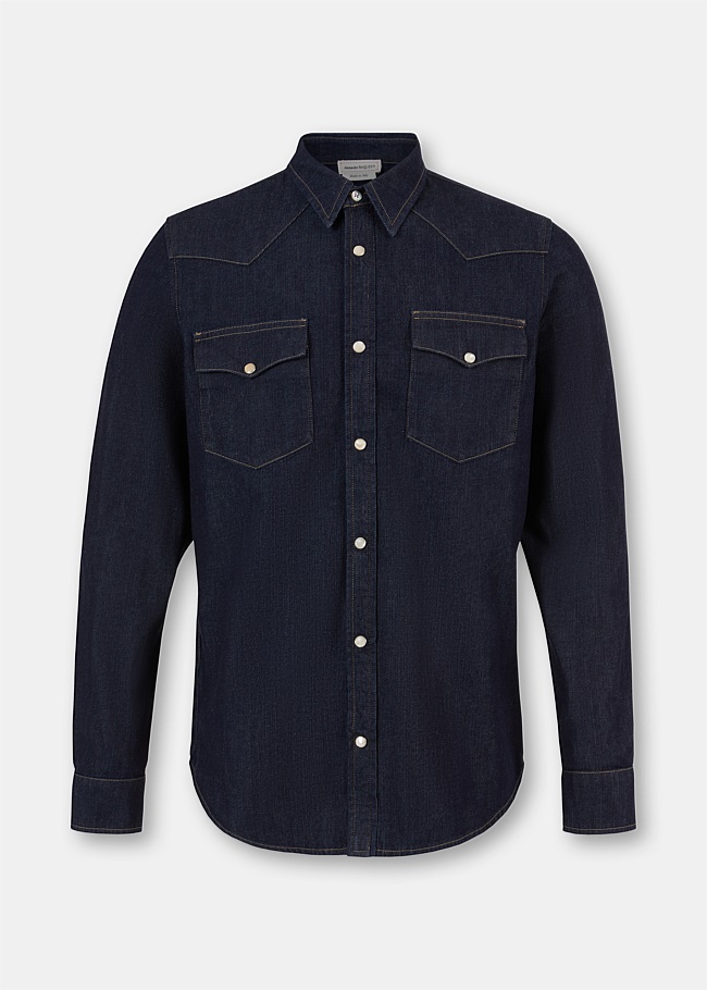 Blue Denim Button Up Shirt 