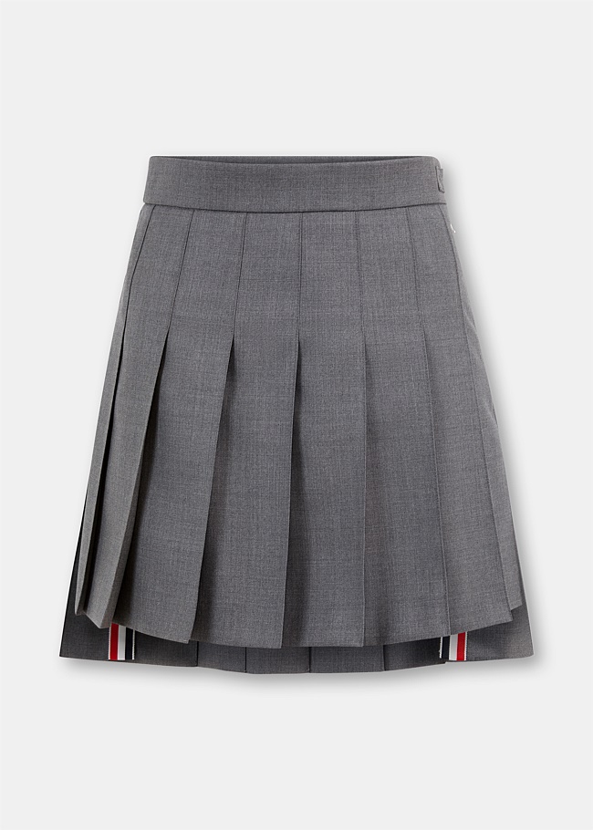 Medium Grey Drop Back Pleated Skirt