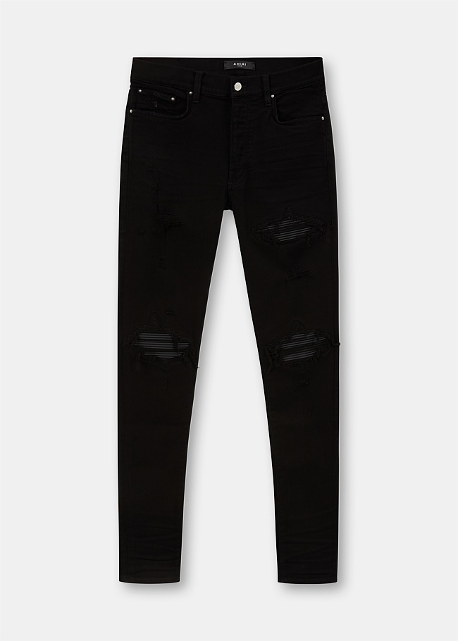 Black MX1 Distressed Denim Jeans