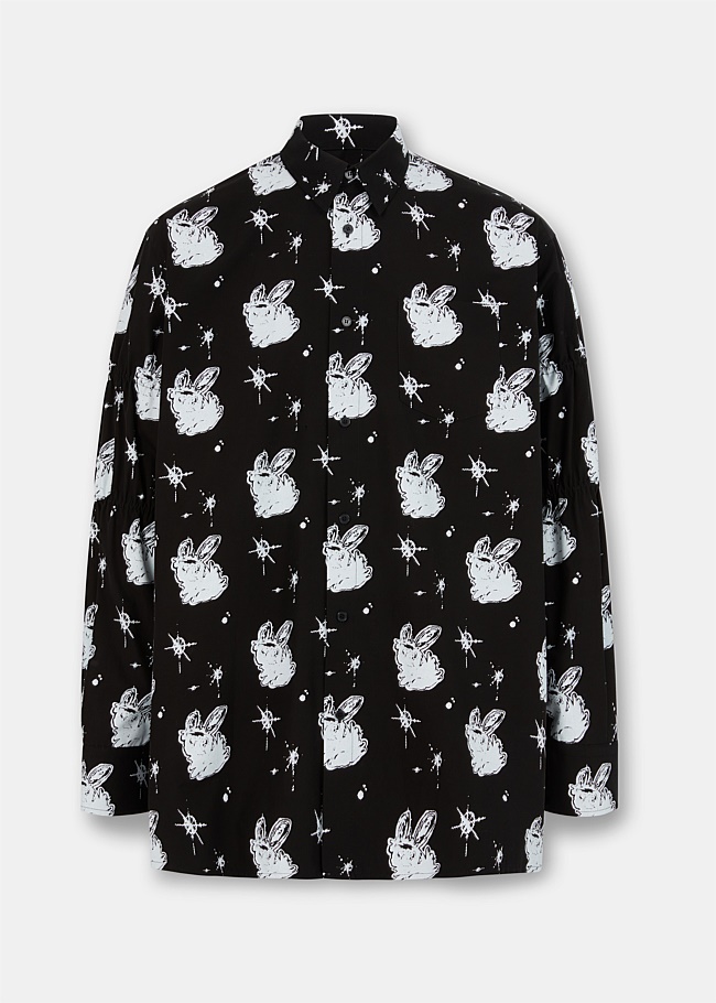 Black & White Bunny Print Shirt