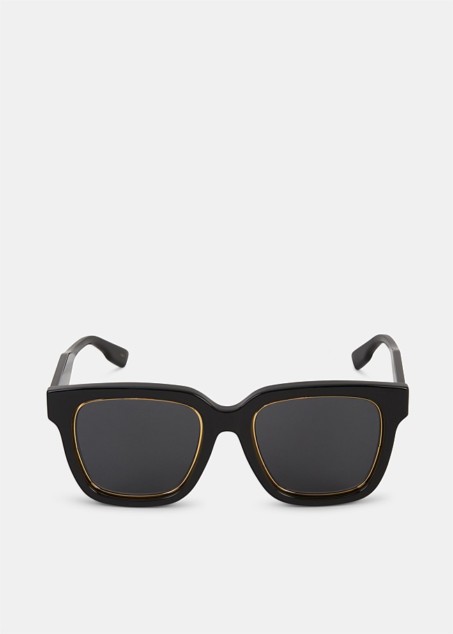 Black Exaggerated Square Sunglasses