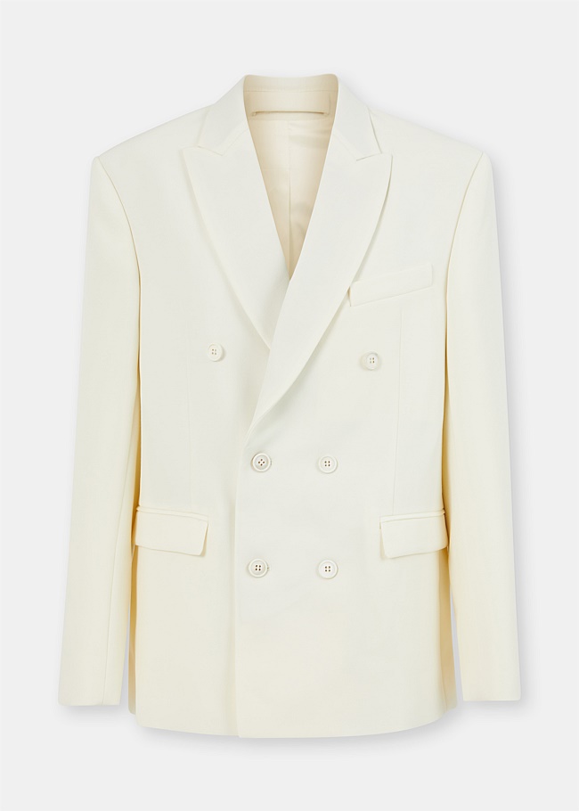 Off White Double Breasted Blazer Jacket