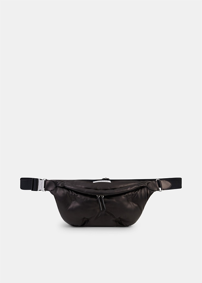 Black Glam Slam Quilted Leather Belt Bag
