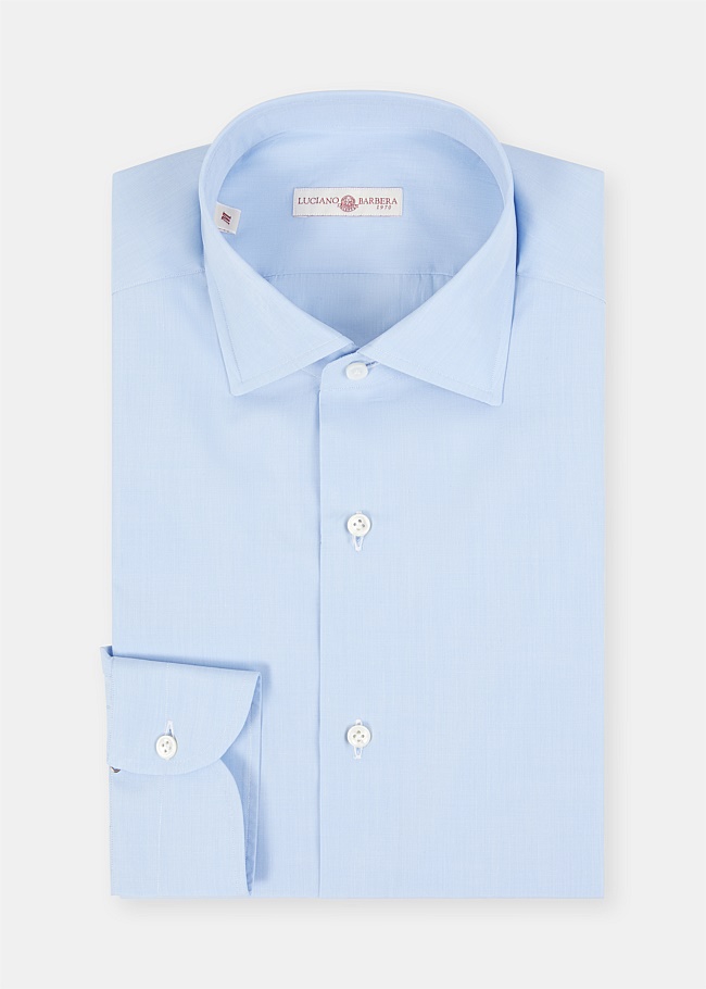 Blue Woven Long Sleeve Shirt