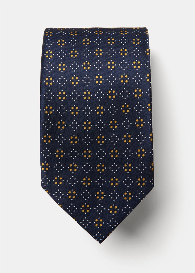 Patterned Silk Blend Tie