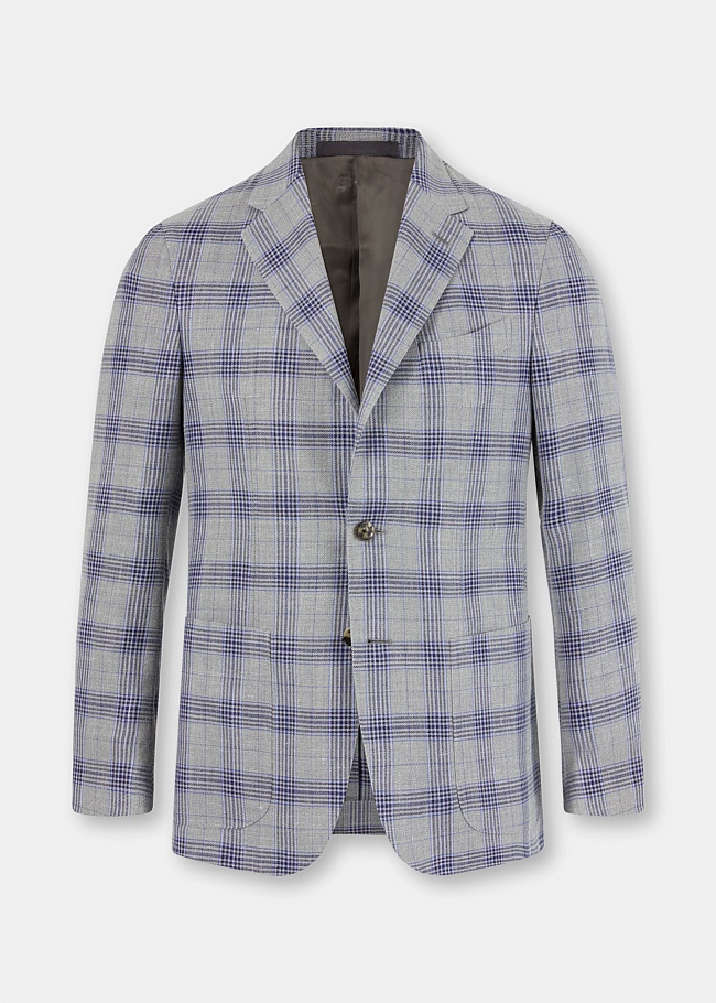 Grey Check Tosca Single Breasted Jacket