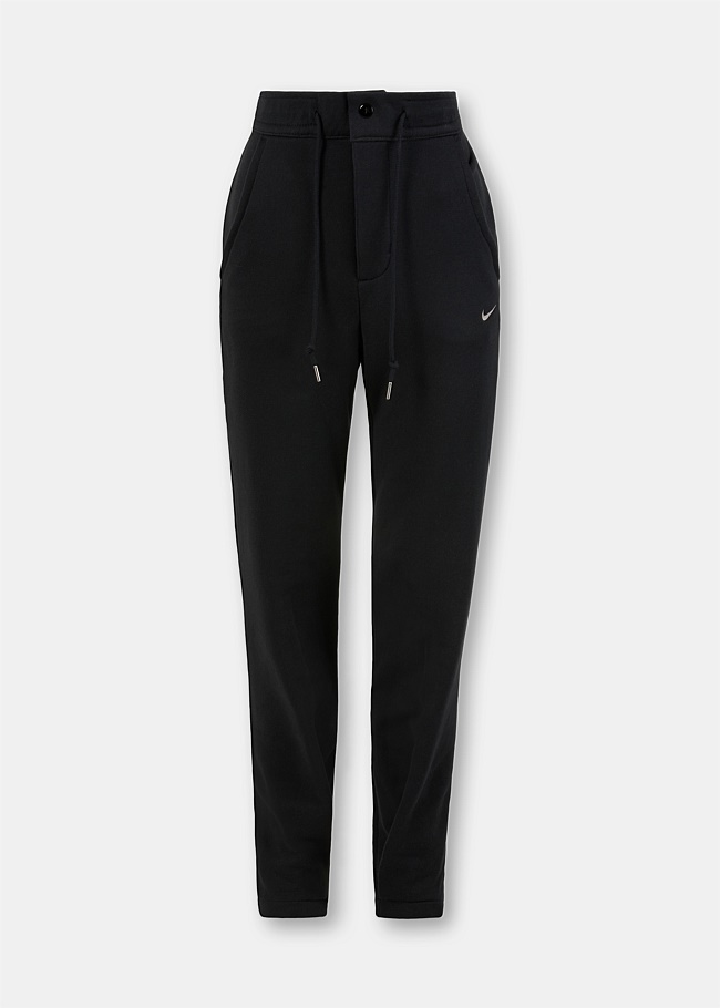 Black High-Waisted French Terry Pants