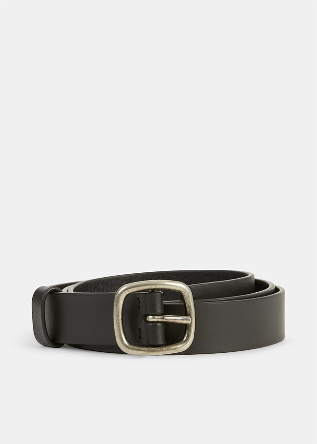 Black Aorangi Leather Belt