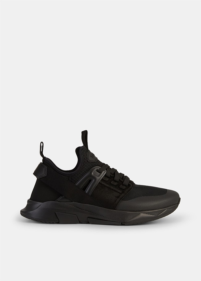 Black Neoprene Suede Jago Sneakers