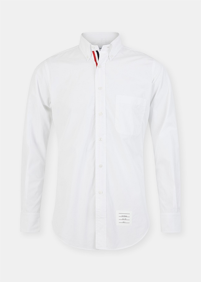 White Poplin Button Up Shirt