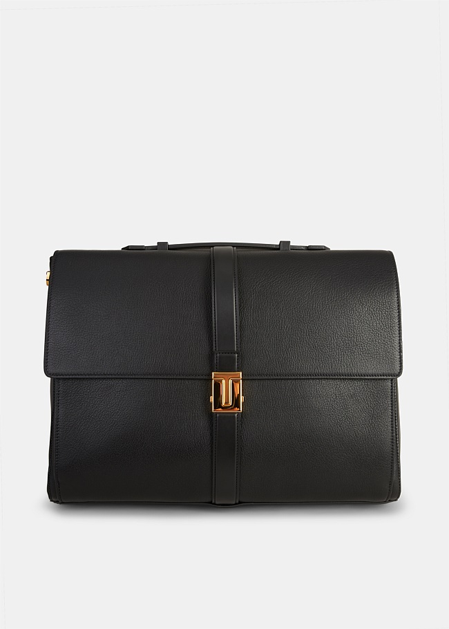 Black T clasp Briefcase 