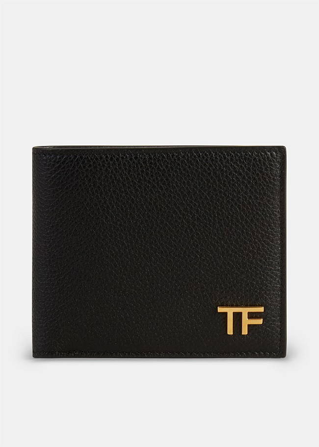 Black TF Logo Embossed Wallet 