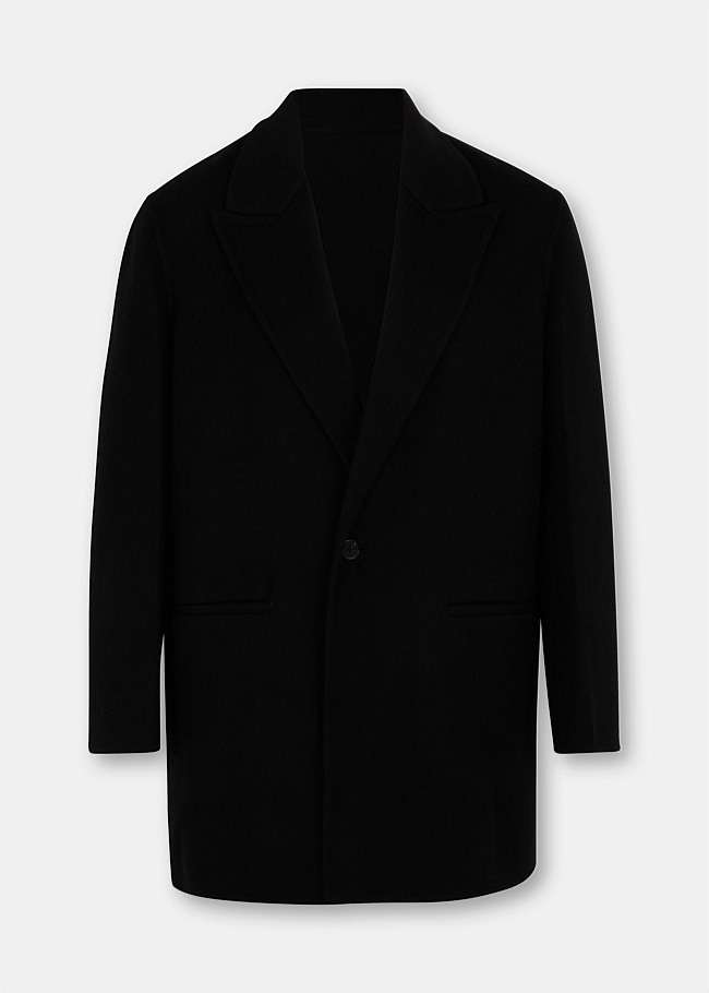 Black Relaxed Blazer Coat