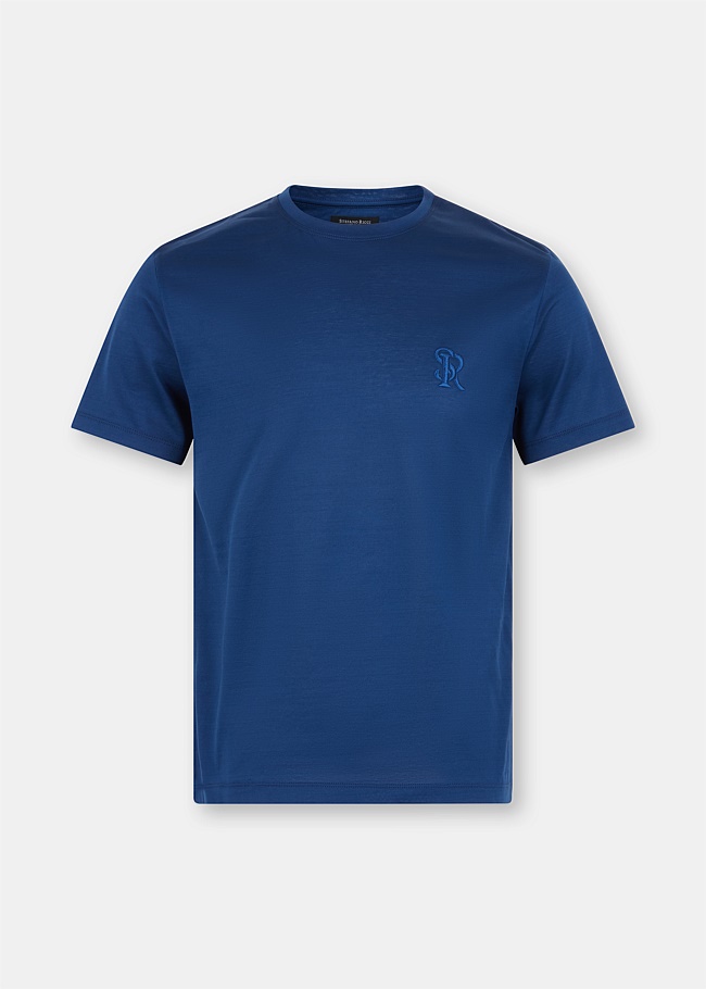 Blue Logo Embossed T-shirt