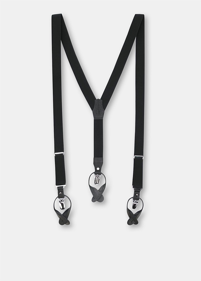 Black Clip/Hook On Suspenders