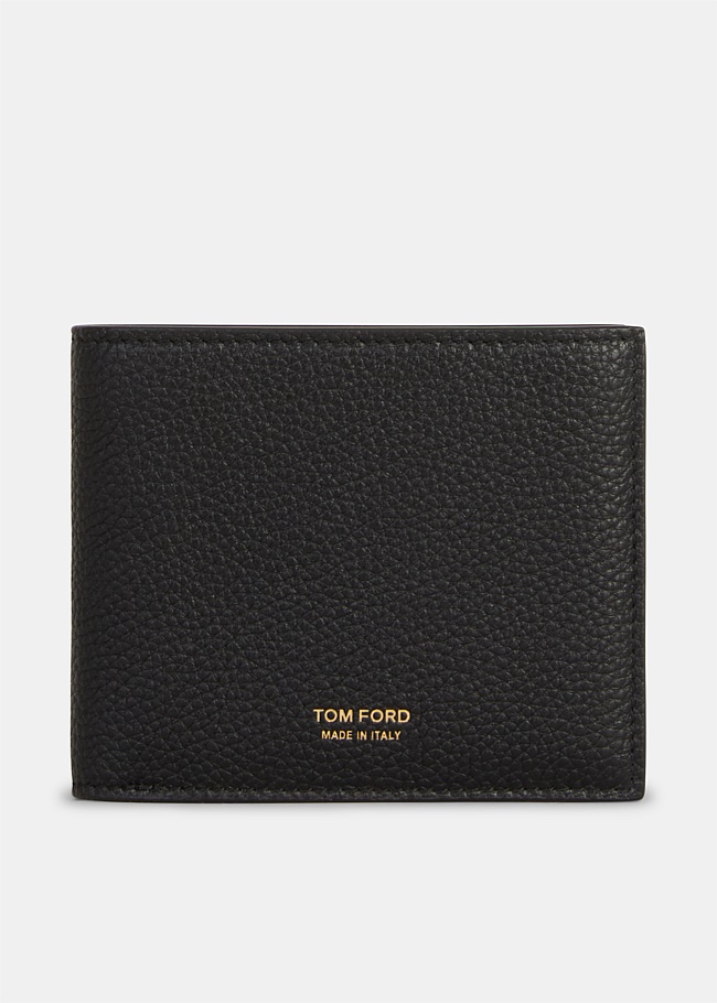 Black Grain Leather Bifold Wallet