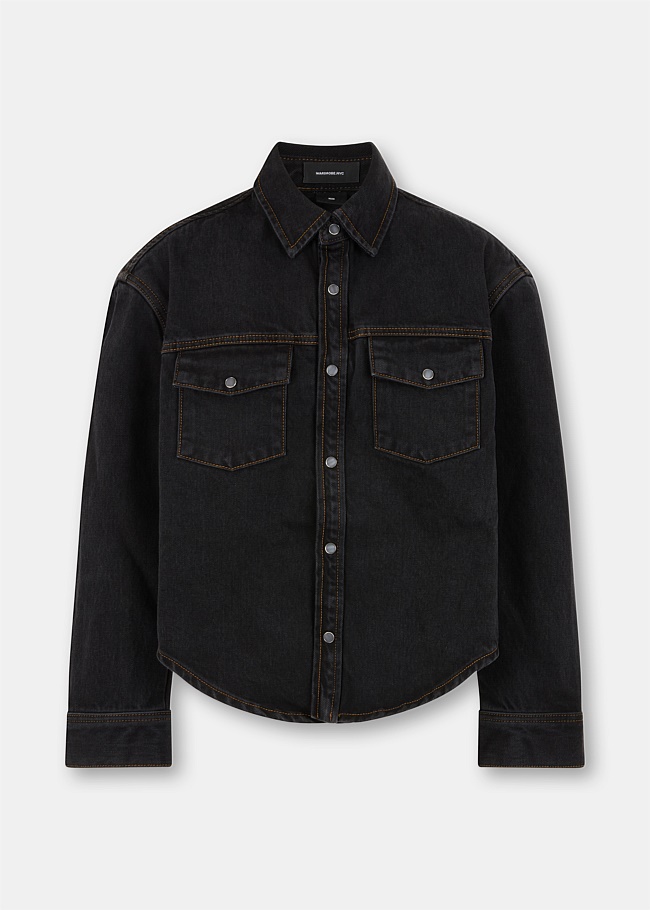 Black Denim Shirt Jacket