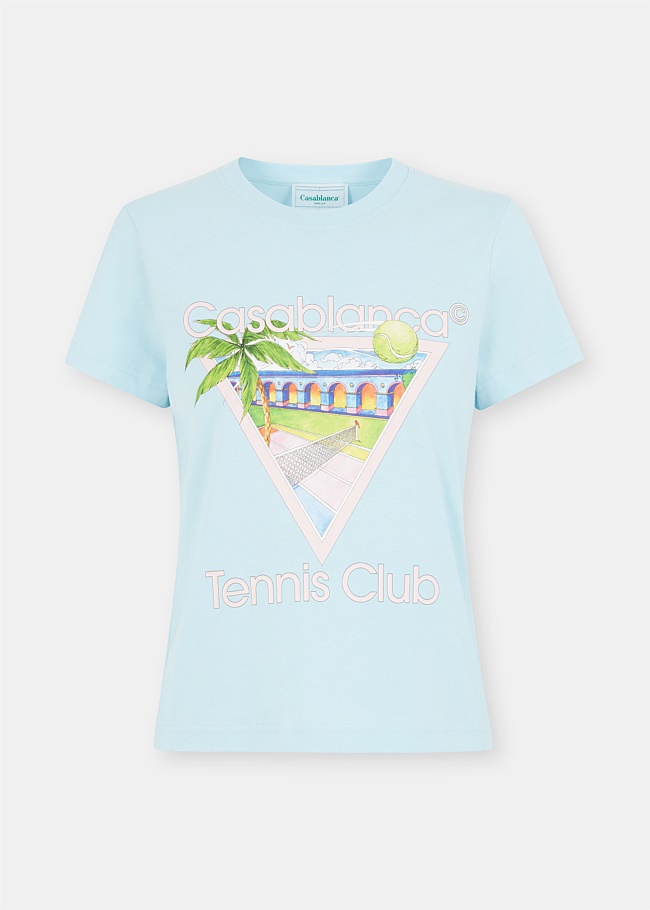 Pale Blue Tennis Club T Shirt