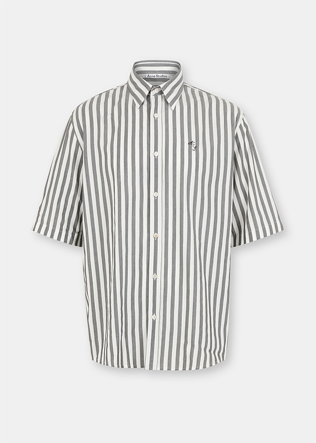 Black & White Sandrok Short Sleeve Stripe Shirt