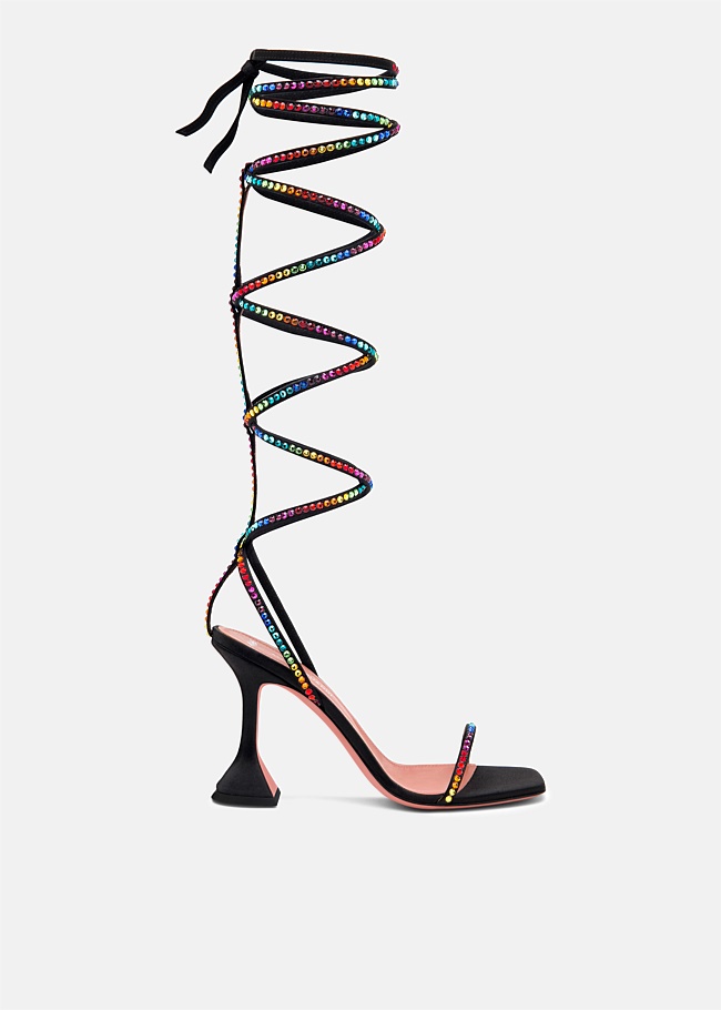 Amina Muaddi x AWGE LSD Rainbow Embellished Gladiator Sandal