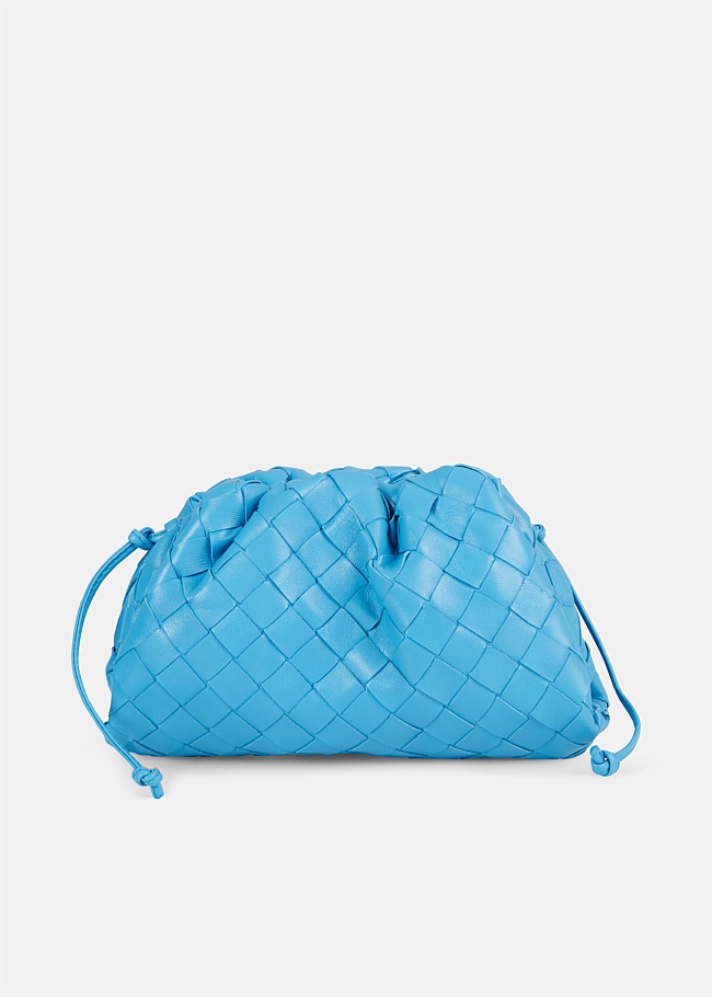Blue Intrecciato Mini Pouch Bag