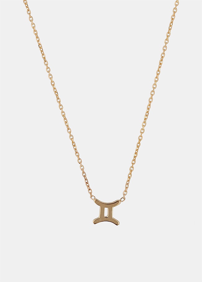 Gemini Zodiac 10k Gold Necklace