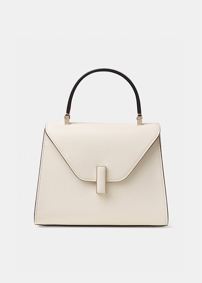 Iside Mini White Grained-Leather Bag