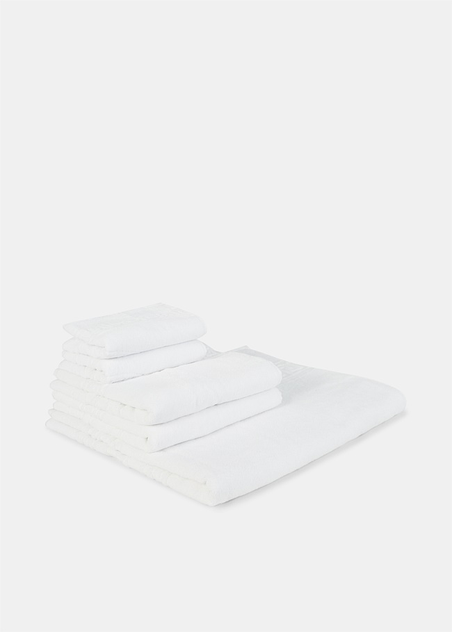 Medusa Five Piece White Towel Set