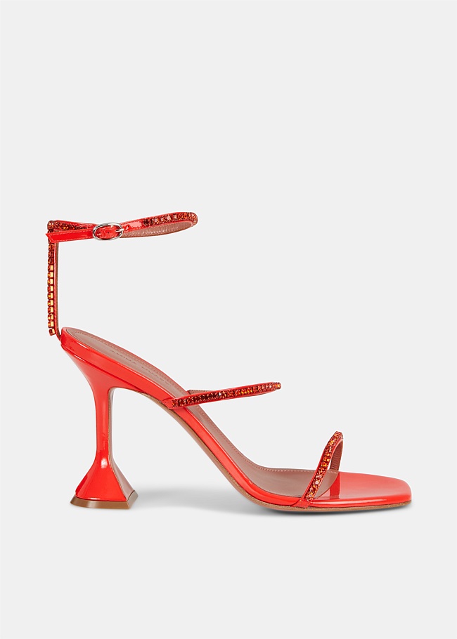 Gilda Crystal Embellished Red PVC Sandals