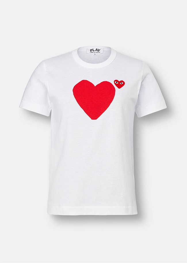 White Two Heart Logo T-Shirt