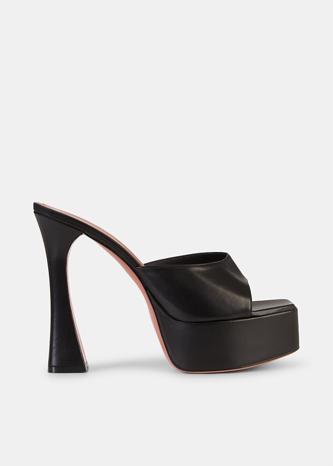 Dalida Black Leather Sandal