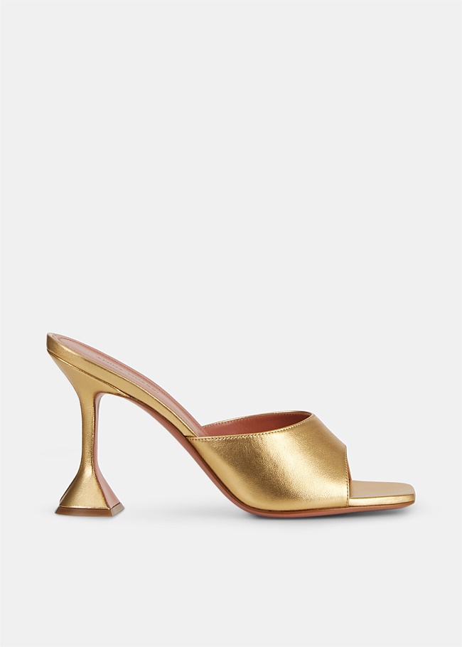 Lupita Gold Leather Slipper