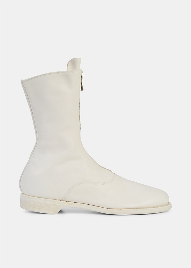 White New army 310 Front Zip Boot