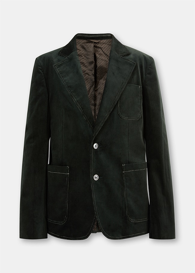 Jackets & Coats - Green Velvet Suit Jacket