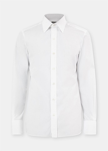  White Poplin Business Shirt