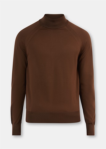 Brown Nylon Silk Sweater