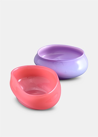 Pink And Violet Candy Glass Dish Set