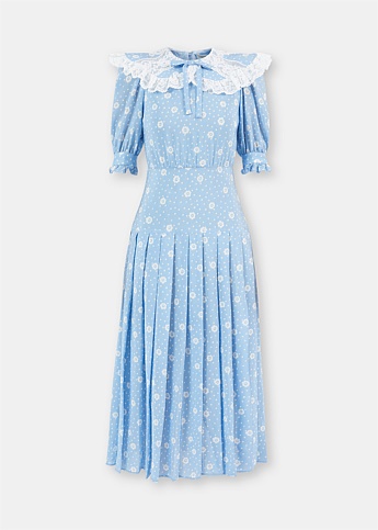 Blue Daisy Print Dress